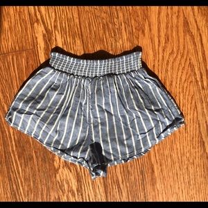 blue and white stripe shorts